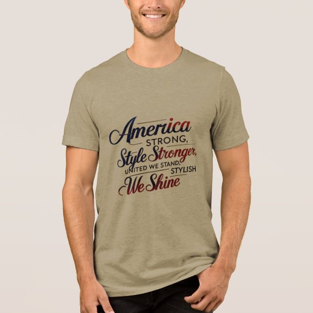 Minimal USA Pride Tee – America Strong, Style Stro (Front)