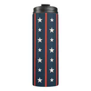 Minimal USA Star Field Pattern Women's Luxury Thermal Tumbler