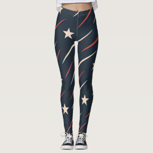 Minimal USA Wave Pattern Women's Leggings