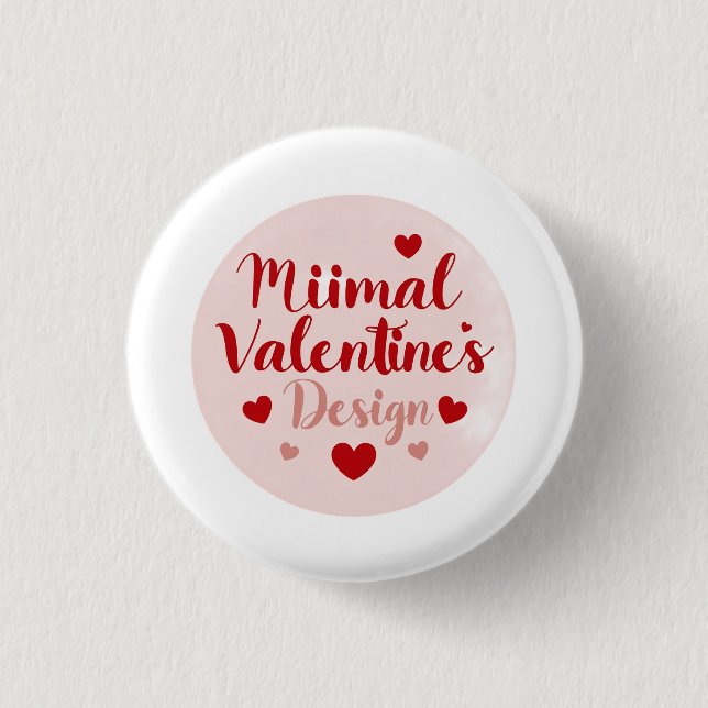 Minimal Valentine’s Day Love Typography Design | R 3 Cm Round Badge (Front)
