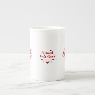 Minimal Valentine’s Day Love Typography Design R Bone China Mug