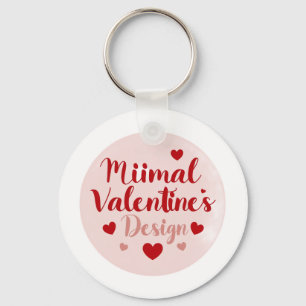 Minimal Valentine’s Day Love Typography Design R Key Ring
