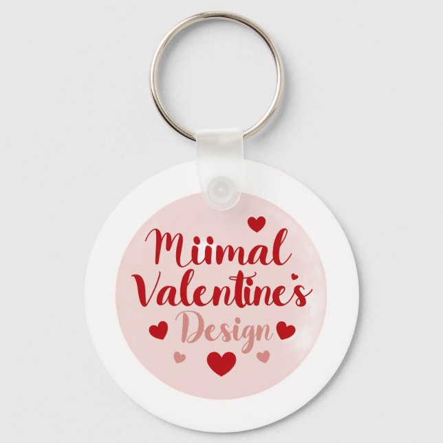 Minimal Valentine’s Day Love Typography Design | R Key Ring (Front)