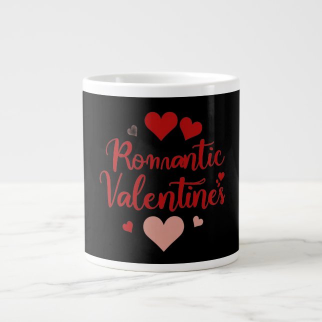 Minimal Valentine’s Day Love Typography Design | R Large Coffee Mug (Front)