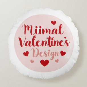 Minimal Valentine’s Day Love Typography Design R Round Cushion