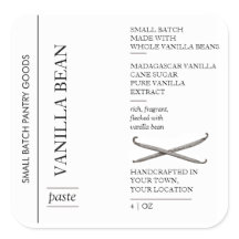 Minimal Vanilla Bean Paste Label, Small Batch