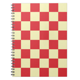 Minimal Vintage Chequered Red and Cream Notebook