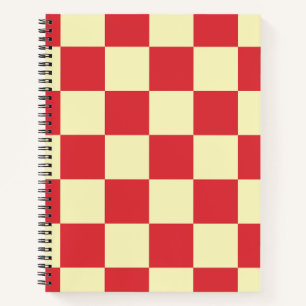 Minimal Vintage Chequered Red and Cream Notebook