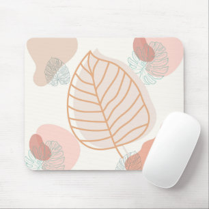 Minimal Vintage Leaf Mouse Pad