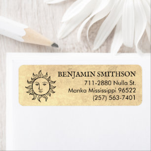   Minimal Vintage Sun Beige Custom Return Address Label