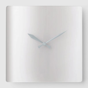Minimal Vip Grey Silver Graphite Metallic Square Wall Clock
