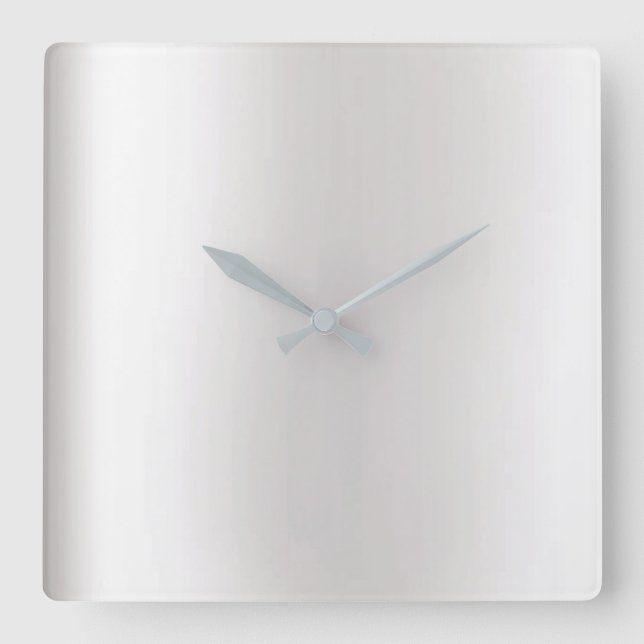 Minimal Vip Grey Silver Graphite Metallic Square Wall Clock (Front)