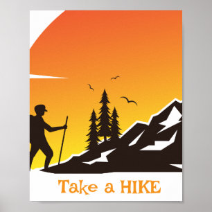 Minimal Wall Art Poster   take a hike (Cute Retro)
