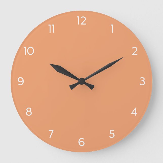 Minimal Wall Clock - Coral Peach (Front)