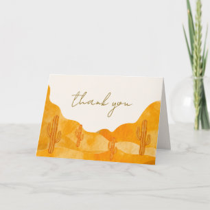 Minimal Watercolor Boho Desert Cactus Baby Shower Thank You Card