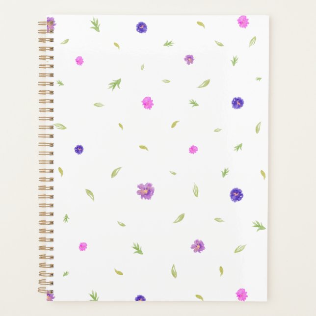 Minimal Watercolor Floral Pattern Planner (Front)