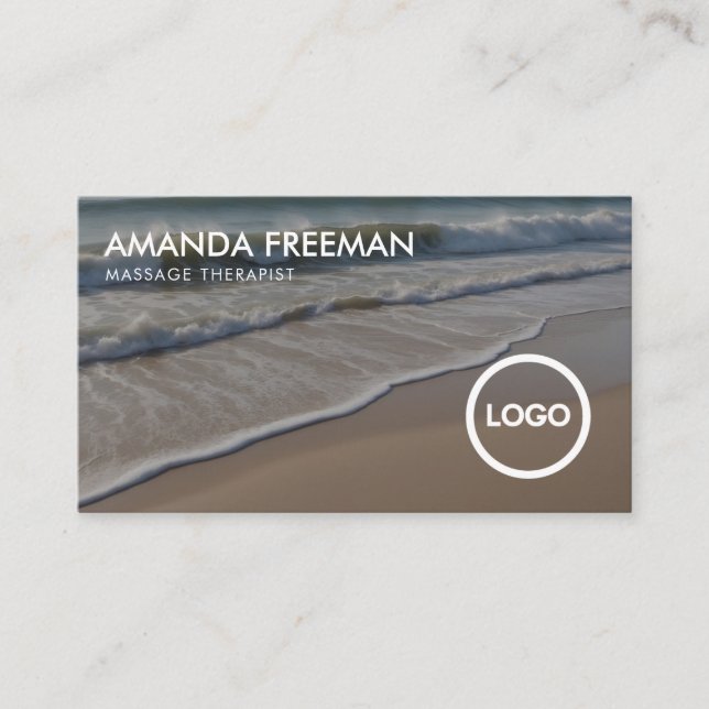 Minimal Waves Massage Therapy Business Card (Front)