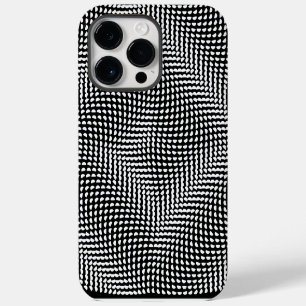 Minimal Wavy Black and White Optical Illusion iPhone 14 Pro Max Case