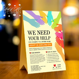 Minimal We Need Your Help Charity Volunteer Ad