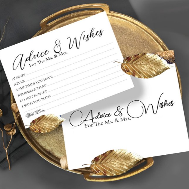 Minimal Wedding Advice Wishes Cards (Creator Uploaded)