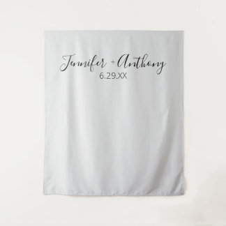 Minimal Wedding Backdrop Personalised  Tapestry