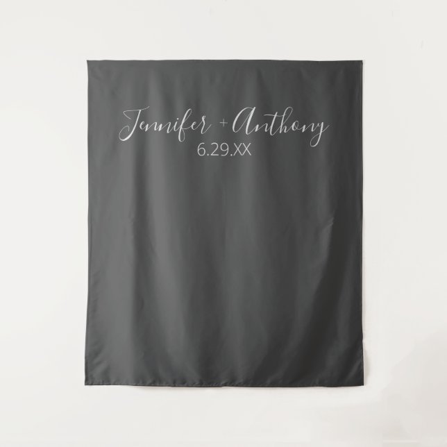 Minimal Wedding Backdrop Personalised  Tapestry (Front)
