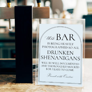 Minimal Wedding Bar Sign Humour