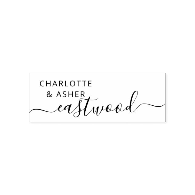 Minimal Wedding Couple Name Monogram Self-inking Stamp (Design)