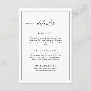 Minimal Wedding Details Enclosure Card