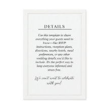 Minimal Wedding Details Enclosure Card