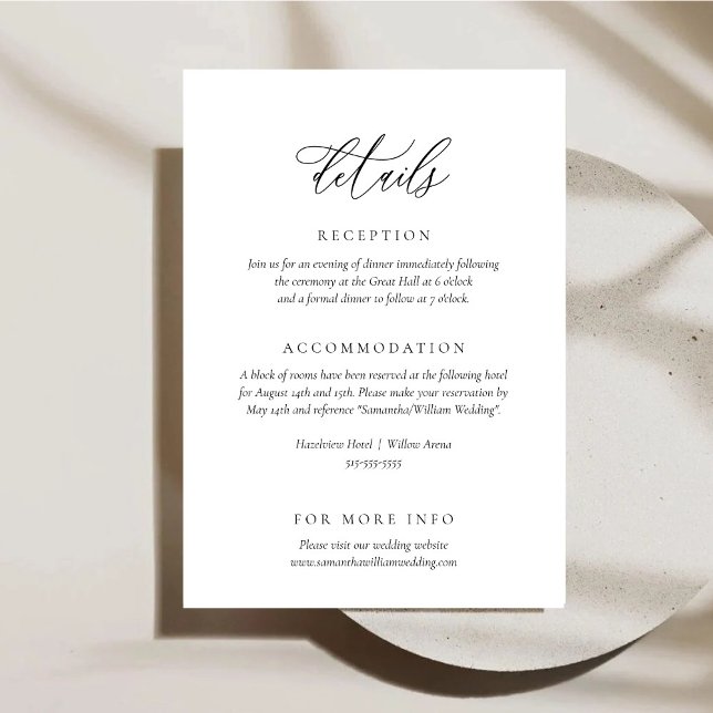 Minimal Wedding Details Enclosure Card (Creator Uploaded)