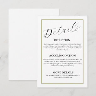 Minimal Wedding Details Enclosure Card