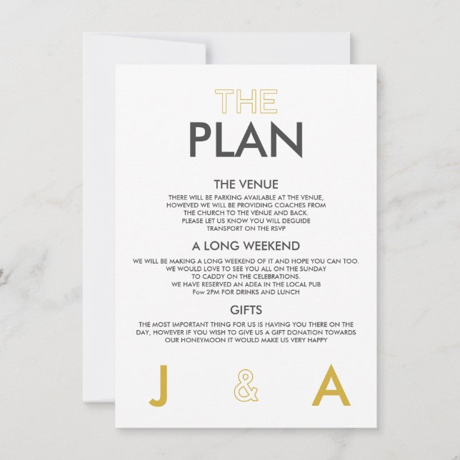 Minimal Wedding Details Invitation (Back)