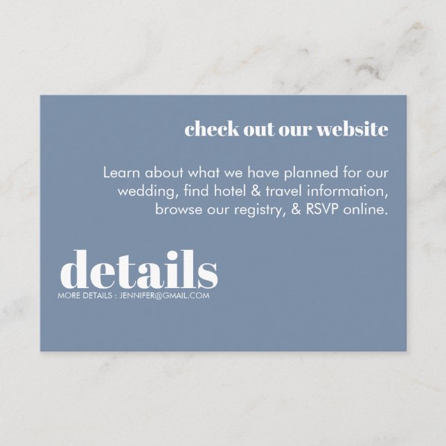 Minimal Wedding Details Invitation (Front)