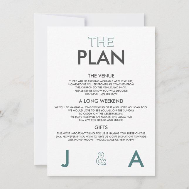Minimal Wedding Details Invitation (Back)
