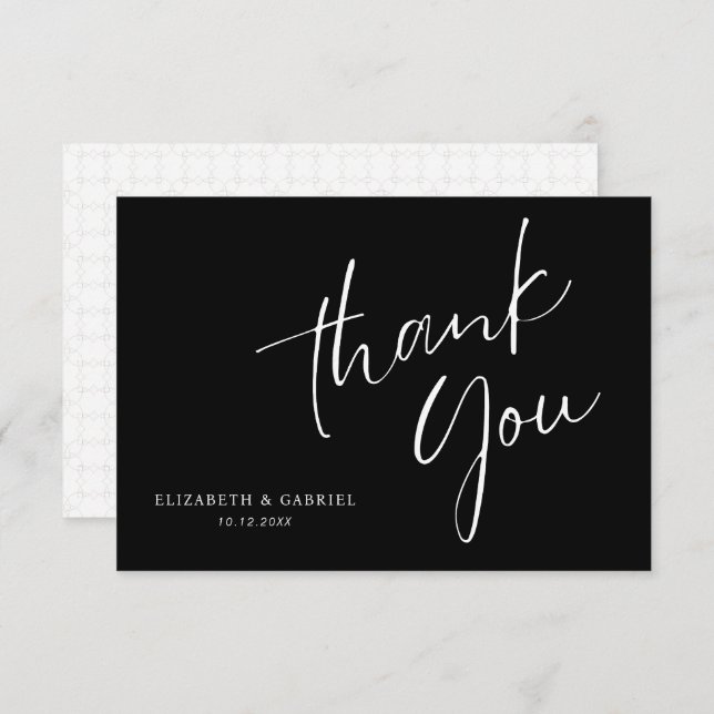 Minimal Wedding Handwritten  Thank You Card (Front/Back)