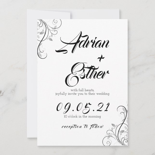 Minimal wedding invitation card (Front)