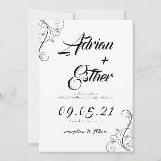 Minimal wedding invitation card