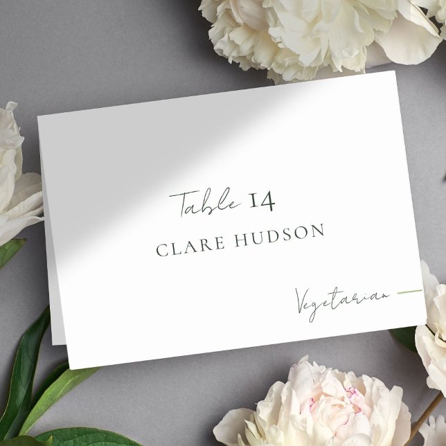 Minimal Wedding Meal Type Table Guest Place Card (Creator Uploaded)