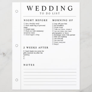 Minimal Wedding Planner Night Before After Page