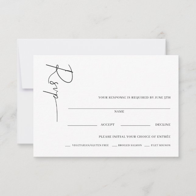 Minimal Wedding Rsvp Card (Front)