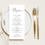 Minimal Wedding Script Flat Menu<br><div class="desc">Elegant and minimal wedding dinner menu card featuring modern script text.</div>