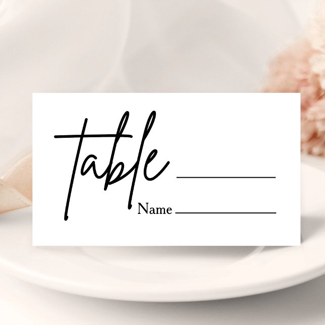 Minimal Wedding Table Number Place Card (Creator Uploaded)