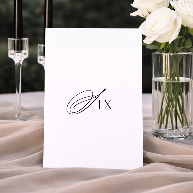 Minimal Wedding Table Number Six Sign (Creator Uploaded)
