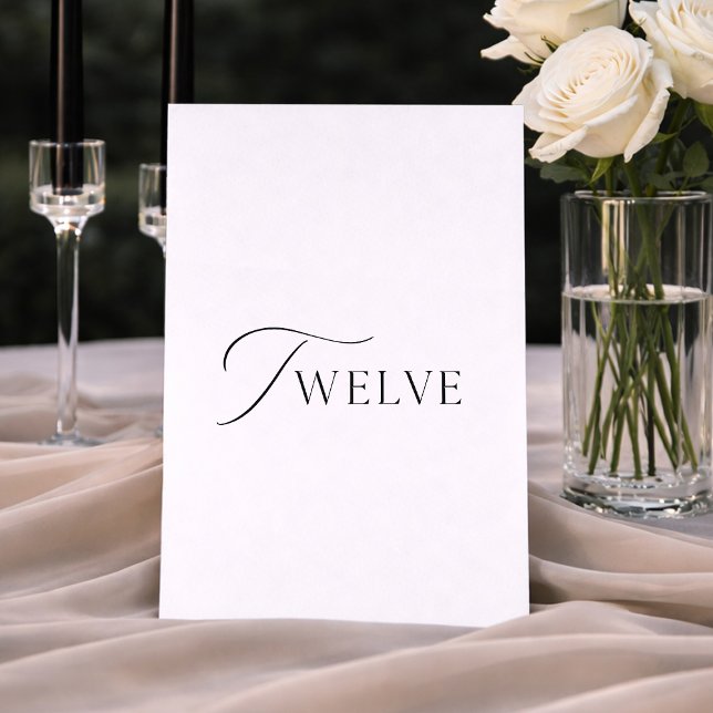 Minimal Wedding Table Number Twelve Sign  (Creator Uploaded)