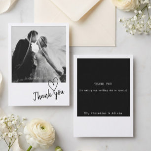 Minimal Wedding Thank you Photo Card