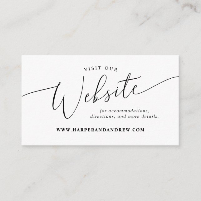 Minimal Wedding Website  Enclosure Card (Front)
