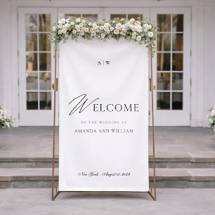Minimal Wedding Welcome Sign with Script Font