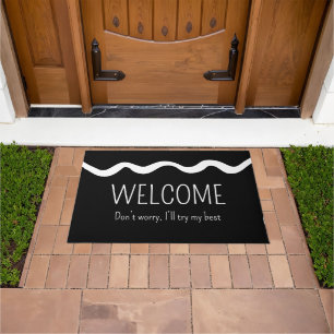 Minimal Welcome Funny Introvert Doormat