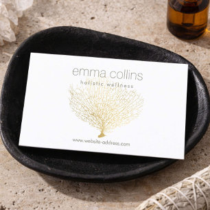 Minimal Wellness Coach Neutral Gold Design Business Card
